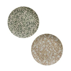 ジュビリー(Jubilee) ウィリアムモリス柄 お皿2枚セット 軽い割れない、汚れが落ちやすい エコバンブープレート 20cm 軽量 平皿2枚組 食洗機OK F.Willow x Fruit (006)