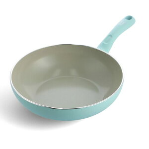グリーンパン(Greenpan) グリーンシェフ 深型 ウォックパン 28cm IH 対応 セラミック加工 内外面こびり付きにくくてお手入れ簡単 有害物質不使用 アースカラー ミントグリーン