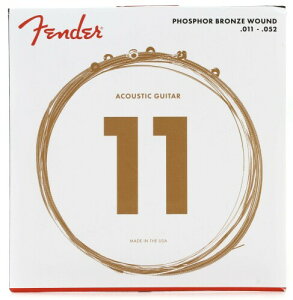 Fender AR[XeBbNM^[ Phosphor Bronze Acoustic Guitar Strings, Ball End, 60CL .011-.052 JX^Cg