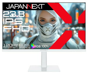 JAPANNEXT 23.8�C���` IPS�p�l������ 120Hz�Ή� �t��HD(1920x1080)�𑜓x �z���C�g�J���[�t�����j�^�[ JN-238IPS120F-HSPC6-W HDMI DisplayPort USB-C(�ő�65W���d) sRGB:100% HDR PS5 �t��HD:120Hz�ڑ� �������� �s�{�b�g
