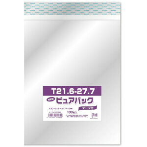 エスティシー 透明 袋 ピュアパック テープ付 封筒角3サイズ 100枚入