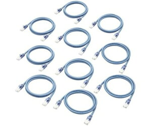 �G���R�� LAN�P�[�u�� CAT5e���� EU RoHS�w�ߏ��� �ܐ܂�h�~ �ȈՃp�b�P�[�W�d�l 1m �u���[ 10�Z�b�g LD-CTT/BU1/RS1