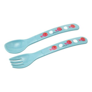学研ステイフル 五味太郎 きんぎょがにげた 抗菌加工 スプーン フォーク セット 子供用 みずいろ 日本製 K06506
