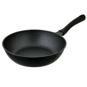 LIV PLUS 深型フライパン 28cm ウォックパン ガス火専用 軽量 ブラック NM-386 軽すぎるフライパン