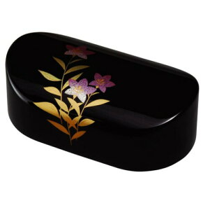 中西工芸 小判型文鎮 黒 桔梗 日本製 0000060