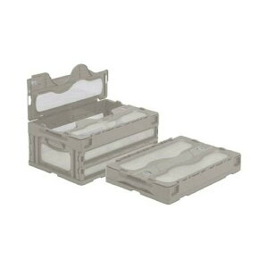 サンコー 窓付き折りたたみコンテナ マドコン フタ一体型30L グレー SKOC30BGLL