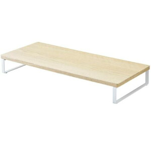 リヒトラブ パソコン台 モニター台 木目調 MDF机上台スタンダード ナチュラル 幅59×奥行25×高さ8cm 耐荷重15kg A8001-35