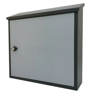 郵便ポスト郵便受け大型メールボックス壁掛け鍵付きマグネット付きグレー灰色ポストpm201