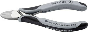 KNIPEX 精密用ニッパー 静電気対策タイプ 130mm 7702130ESD