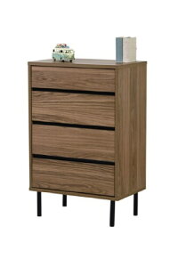 JKプラン 北欧 チェスト リビングチェスト 北欧 スリム 木製 奥行35.5 チェスト 4段 脚付き 洋服チェスト 一人暮らし ブラック ダークブラウン 引き出し 収納 小物 木製 幅55.5 黒 FMC-0001-BRBK