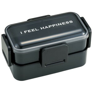 スケーター(Skater) 弁当箱 850ml 抗菌 ふんわり盛れる 2段 大容量 男性用 シースルー ブラック 日本製 PFLW9AG-A