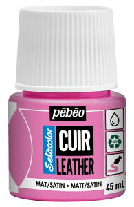 ペベオ(Pebeo) レザーペイント 革・合皮製品のカスタマイズ・補修用 水性アクリル絵具 セタカラーレザー(革用)マット色 45mlNO.08 キャンディーピンク