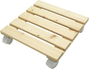 池川木材 すのこ 桧 キャスター付き 角型 日本製 ナチュラル 約30×30×7cm