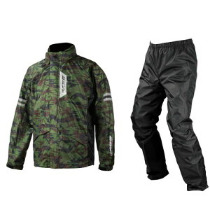 (KOMINE) RK-539 ブレスターレインウェア フィアート バイク用 上下セット 雨具 かっぱ 梅雨 03-539 メンズ Camouflage XL