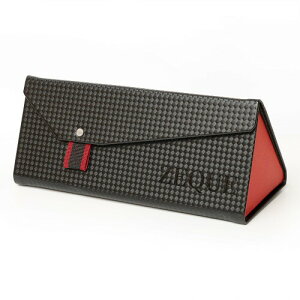 Zeque(ゼクー) サングラスケース 折りたたみ式 Sunglasses Case AS-034 ブラック&レッド