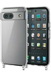 エレコム Google Pixel 8a ケース カバー 透明 耐衝撃 衝撃吸収 ハイブリッド TPU ショルダー ストラップホール付き 硬度 5H 傷がつきにくい キズ エアークッション カメラ保護 ワイヤレス充電