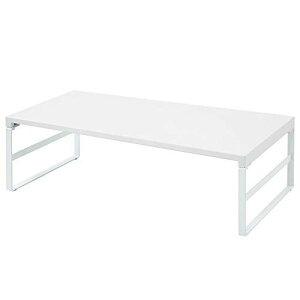 リヒトラブ パソコン台 モニター台 机上台 白 幅59×奥行25×高さ16cm ハイ 耐荷重15kg A7333-0