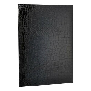 ナカバヤシ 証書・賞状ファイル A4判/二つ折りタイプ/紙製 クロコダイル/ツヤ ブラック FSPT-A4C-D