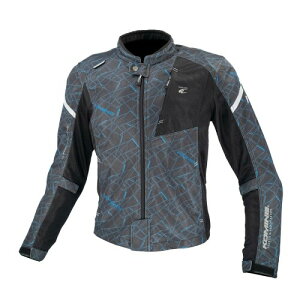 (KOMINE) バイク用 ジャケット JK-1283 プロテクトフルメッシュジャケット Crush Blue Black L 07-1283 メンズ L