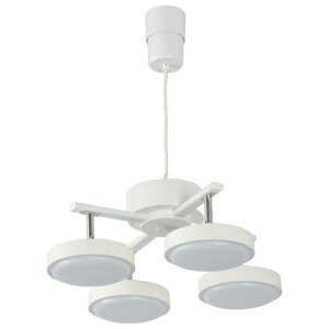 オーム(OHM) ペンダントライト 4灯 木目調 スポットライト ホワイトウッド LED 4.5〜8畳用 北欧風 シンプル おしゃれ 調光 調色 リモコン付き LT-YLP4RC-W 06-1649 オーム電機