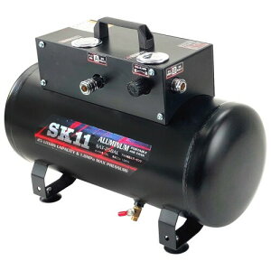 SK11(�G�X�P�[11) �R���v���b�T�[�p �⏕�G�A�[�^���N 25L �y�� �A���~�� �ō�����1.0MPa ��o���͒�����t�� ��C���o��2�� ��590×����400×���s240mm SAT-250AL