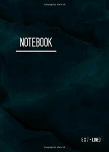 Lined Notebook 5x7: Journal Notebook Marble Teal Black with Date, Smart Design for Work, Traveler, Blank, Ruled, Small, Soft Cover, Numbered Pages