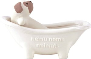 りぶはあと バスタブ加湿器 ねむねむアニマルズ パグのハナ (本体:全長約11cm コップ:全長約14.5cm) かわいい 卓上 エコ 88005-32