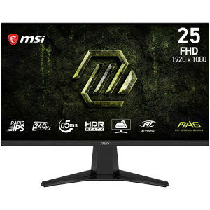 MSI �Q�[�~���O���j�^�[ MAG 255F X24 24.5�C���`/�t��HD/RAPID IPS�p�l��/240Hz/0.5ms�iGTG�A�ŏ��l�j/HDR/Adaptive-Sync/HDMI2.0b/DP 1.2a/VESA100/���[�J�[3�N�ۏ�