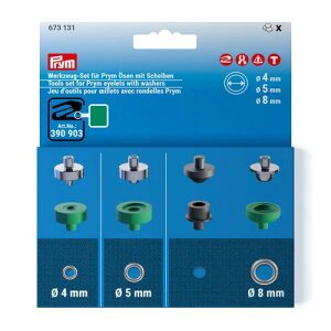 Prym 673131 Werkzeug-Set ?sen mit Scheiben, 4,5 und 8 mm