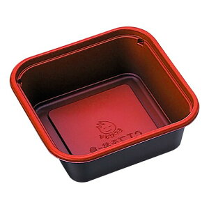 中央化学 日本製 使い捨て容器 CTプチ丼 角 赤-BK 身 50枚入サイズ:約11.5×11.5×4cm