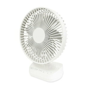 TOPLAND �g�b�v�����h ����@ DC���[�^�[ �f�X�N�t�@�� 12cm �R���p�N�g �R�[�h���X �ǂ��ł��t�@�� (����3�i�K) 3�d���Ή� (AC + USB + �����d�r 3000mAh) �z���C�g �� SF-DFC18WT