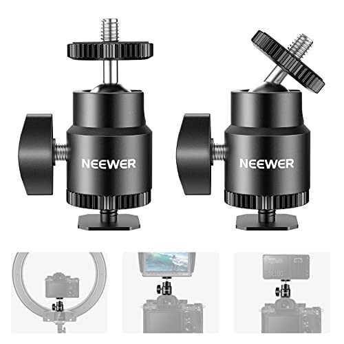 NEEWER 1 4"カメラホットシューマウント 追加の1 4"ネジ4パック、ミニボールヘッドコールドシューマウントアダプター付き カメラ、カムコーダー、スマートフォン、ビデオライト、マイク