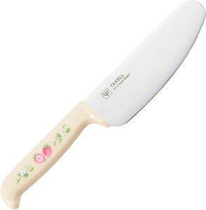 ヤクセル 包丁屋さんの 子供向け 包丁 日本製 食洗器対応 抗菌 22cm おままごと お菓子作り プレゼント ギフト いちごとおはな ベージュ 33078