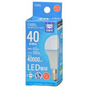 �I�[���d�@ LED�d�����` E17 40�`���� �����F �L�z�� �����Ή� �f�M�ގ{�H���Ή� 5�N�ۏ� LDA4D-G-E17 AG6 06-5541 OHM