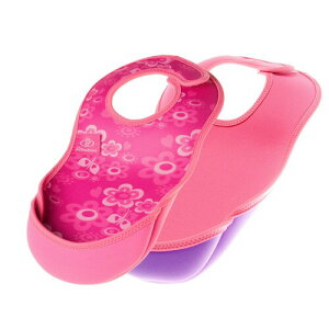 Bibetta(ビベッタ) お食事エプロン 洗濯機で洗える スタイ 袖なし 離乳食 保育園 食事用スタイ ウルトラビブ 2枚入り バタフライ/ピンク