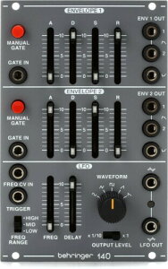 Behringer �A�i���O�V���Z�T�C�U�[ ���W�����[ ���[�����b�N���W���[�� ���[�����b�N�Ή� �A�i���O�f���A���G���x���[�v/LFO���W���[�� SYSTEM100�V���[�Y 140 DUAL ENVELOPE/LFO GRAY