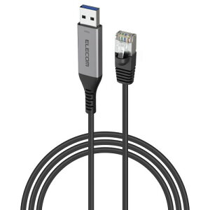 �G���R�� USB-A to LAN�ϊ��P�[�u�� CAT6 MAC�A�h���X�`�F���W���[ 3m �u���b�N LD-AL1G30BK