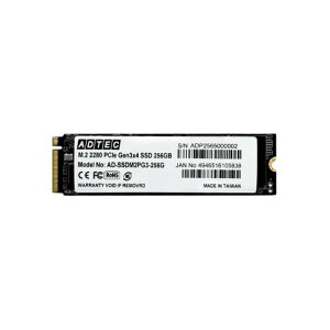 �A�h�e�b�N M.2 256GB 3D TLC NVMe PCIe Gen3x4(2280) 3�N�ۏ� AD-SSDM2PG3-256G