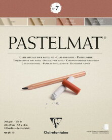 クレールフォンテーヌ パステルマット No.7 ブロック 24x30cm 12枚 360g/m? アシッドフリー 中性紙 パステル 鉛筆 色鉛筆 Clairefontaine cf96053