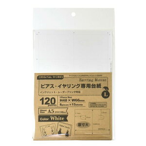 ササガワ(Sasagawa) タカ印 台紙 44-7601 オリジナルワークス OA ピアス台紙 Lサイズ 120枚 ホワイト