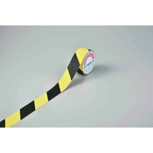 緑十字 滑り止めテープ 蛍光黄/黒 ASS−FTR 50mm幅×5M 塩ビ+鉱物粒子 屋内外兼用 260224