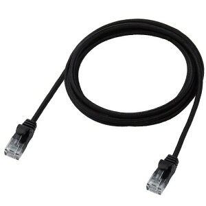�G���R�� LAN�P�[�u�� CAT6A 2m �ܐ܂�h�~ ���b�V���P�[�u�� �u���b�N ECLD-GPAM/BK20