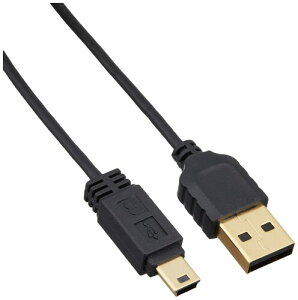 サンワサプライ 極細ミニUSBケーブル(ミニBタイプ・ブラック・1m) KU-SLAMB510BKK