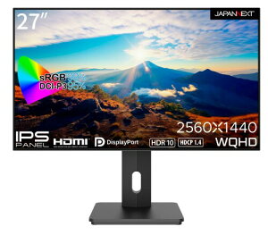 JAPANNEXT 27C` j^[ WQHD 2560x1440𑜓x IPS fBXvC (HDMI/DisplayPort/Xs[J[//](s{bg)@\/VESAΉ/u[CgJbg) JN-27IPS4FLWQHDR-HSP