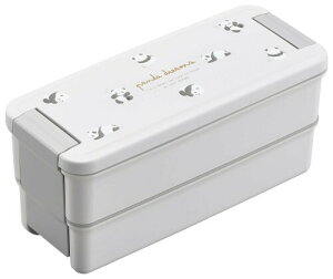 OSK(オーエスケー) 二段弁当箱 ぱんだ ランチボックス二段 仕切付 上340 下310ml 日本製 食洗機 電子レンジ対応 抗菌 ロック付き おしゃれ かわいい 汚れにくい 男女兼用 子供用 学生 大人用