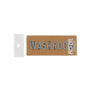 TQOOL 表札 プレート 裏両面テープ付き アクリル 日本製 PICT LIFE. WASHROOM グレー 1枚入 19x133mm 24778