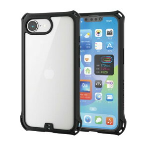 �G���R�� iPhone 16e �P�[�X �ϏՌ� �Ռ��z�� ZEROSHOCK ���C�����X�[�d�Ή� MagSafe ���^�������O �V�[���t �����Y�ی� �X�g���b�v�z�[���t�� �u���b�N PM-A25SZEROFCBK