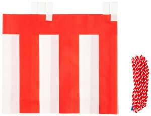 紅白幕 トロピカル 高さ45cm×長さ1.8m (1間) 紅白ひも付 KH006-01IN