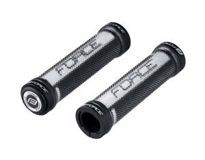 New Force Handlebar Grips BLACK 128 mm Long, Alu Lock Rings