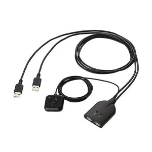�G���R��(ELECOM) KVM�X�C�b�` �L�[�{�[�h�E�}�E�X�p �茳�X�C�b�`�t �u���b�N KM-A22BBK